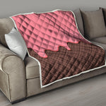 Strawberry Ice Cream Melted Print Quilt