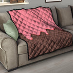 Strawberry Ice Cream Melted Print Quilt