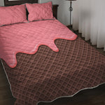 Strawberry Ice Cream Melted Print Quilt Bed Set