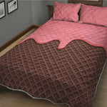 Strawberry Ice Cream Melted Print Quilt Bed Set