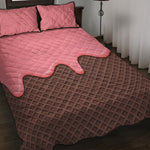 Strawberry Ice Cream Melted Print Quilt Bed Set