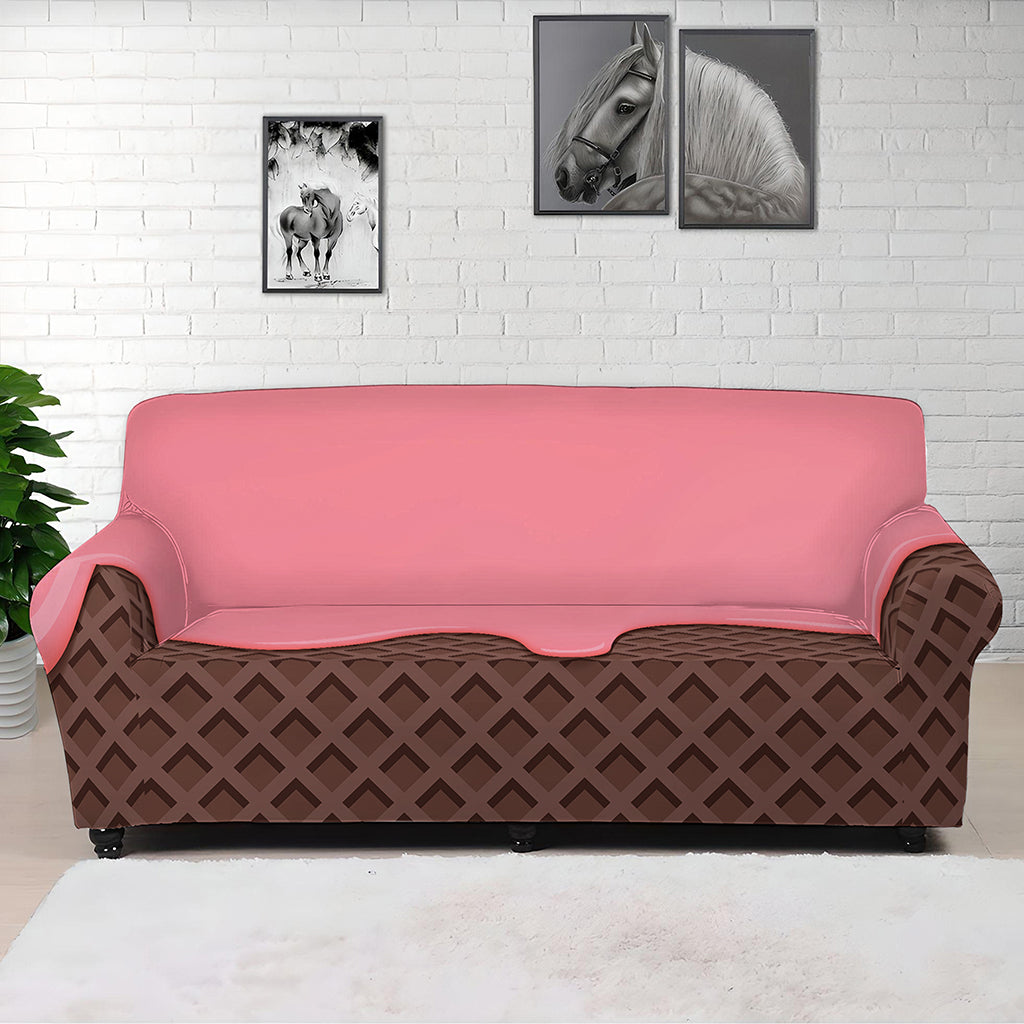 Strawberry Ice Cream Melted Print Sofa Cover