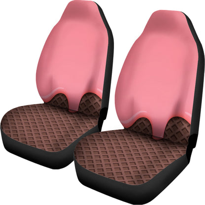 Strawberry Ice Cream Melted Print Universal Fit Car Seat Covers