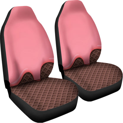 Strawberry Ice Cream Melted Print Universal Fit Car Seat Covers