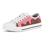 Strawberry Ice Cream Melted Print White Low Top Shoes