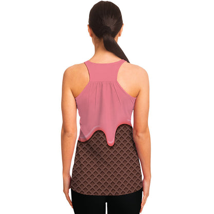 Strawberry Ice Cream Melted Print Women's Racerback Tank Top