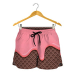 Strawberry Ice Cream Melted Print Women's Shorts