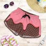 Strawberry Ice Cream Melted Print Women's Shorts