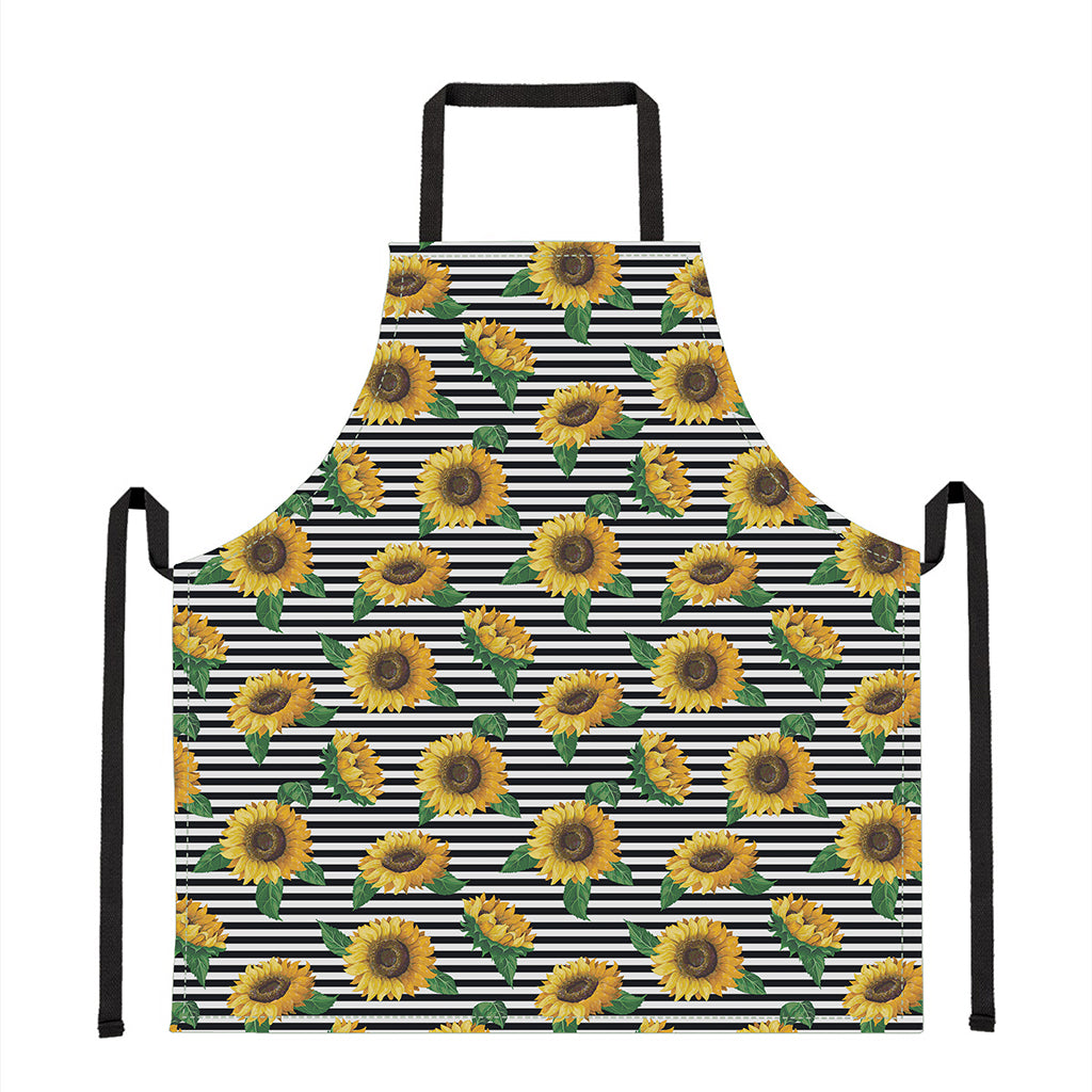 Stripe Sunflower Pattern Print Apron