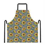 Stripe Sunflower Pattern Print Apron