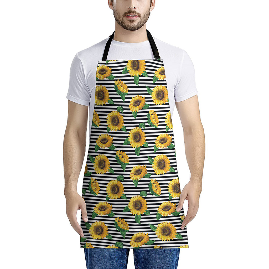 Stripe Sunflower Pattern Print Apron