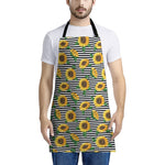 Stripe Sunflower Pattern Print Apron