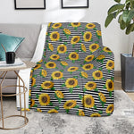 Stripe Sunflower Pattern Print Blanket