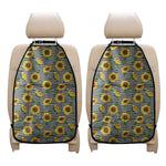 Stripe Sunflower Pattern Print Car Seat Organizers
