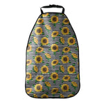 Stripe Sunflower Pattern Print Car Seat Organizers