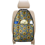 Stripe Sunflower Pattern Print Car Seat Organizers