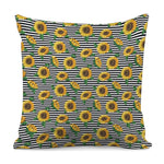 Stripe Sunflower Pattern Print Pillow Cover