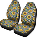 Stripe Sunflower Pattern Print Universal Fit Car Seat Covers