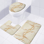 Sugar Brown Marble Print 3 Piece Bath Mat Set