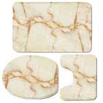 Sugar Brown Marble Print 3 Piece Bath Mat Set