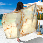 Sugar Brown Marble Print Beach Sarong Wrap