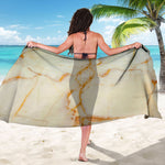 Sugar Brown Marble Print Beach Sarong Wrap