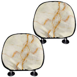 Sugar Brown Marble Print Car Headrest Covers