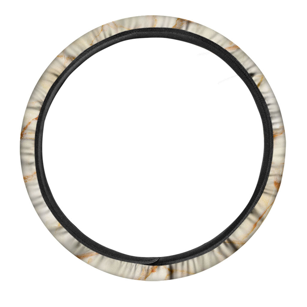 Sugar Brown Marble Print Car Steering Wheel Cover