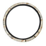 Sugar Brown Marble Print Car Steering Wheel Cover