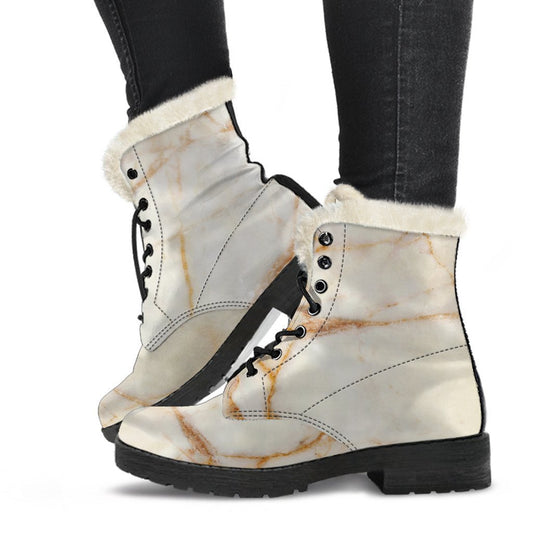 Sugar Brown Marble Print Comfy Boots GearFrost