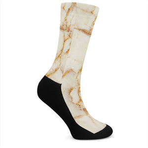 Sugar Brown Marble Print Crew Socks