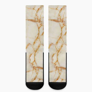 Sugar Brown Marble Print Crew Socks