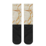 Sugar Brown Marble Print Crew Socks