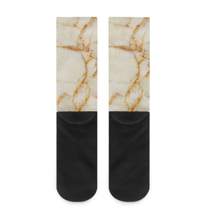 Sugar Brown Marble Print Crew Socks