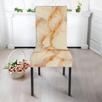 Sugar Brown Marble Print Dining Chair Slipcover