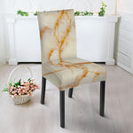 Sugar Brown Marble Print Dining Chair Slipcover