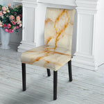 Sugar Brown Marble Print Dining Chair Slipcover