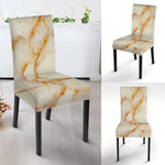 Sugar Brown Marble Print Dining Chair Slipcover