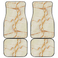Sugar Brown Marble Print Front and Back Car Floor Mats