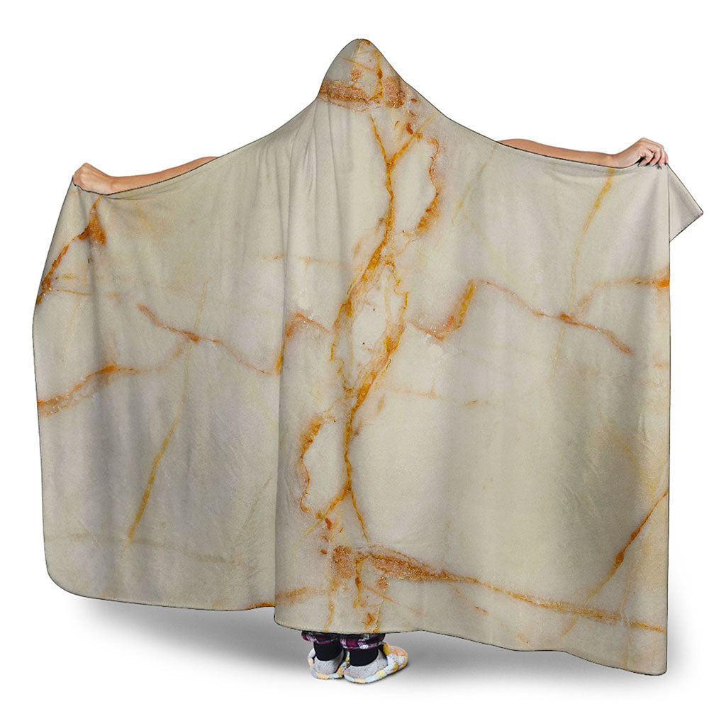 Sugar Brown Marble Print Hooded Blanket