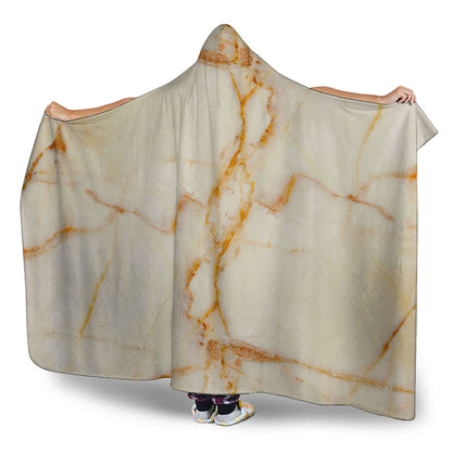 Sugar Brown Marble Print Hooded Blanket