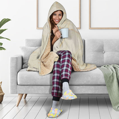 Sugar Brown Marble Print Hooded Blanket