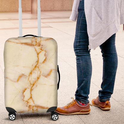 Sugar Brown Marble Print Luggage Cover GearFrost