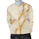 Sugar Brown Marble Print Men's Crewneck Sweatshirt GearFrost