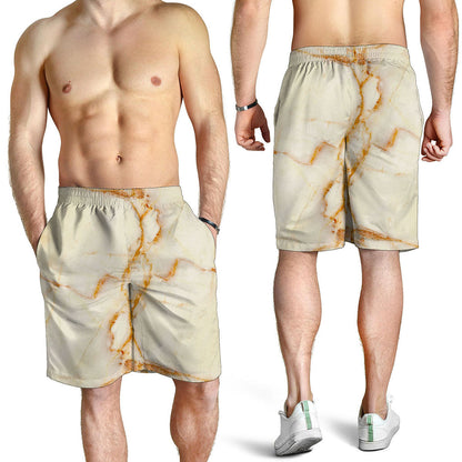 Sugar Brown Marble Print Men's Shorts