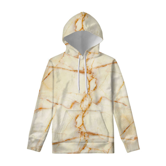 Sugar Brown Marble Print Pullover Hoodie