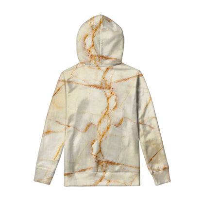 Sugar Brown Marble Print Pullover Hoodie