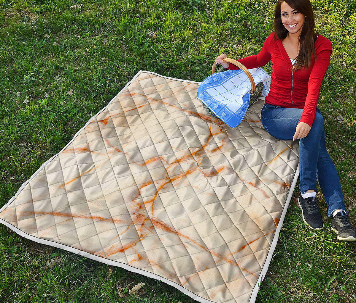 Sugar Brown Marble Print Quilt
