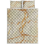 Sugar Brown Marble Print Quilt Bed Set