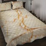 Sugar Brown Marble Print Quilt Bed Set